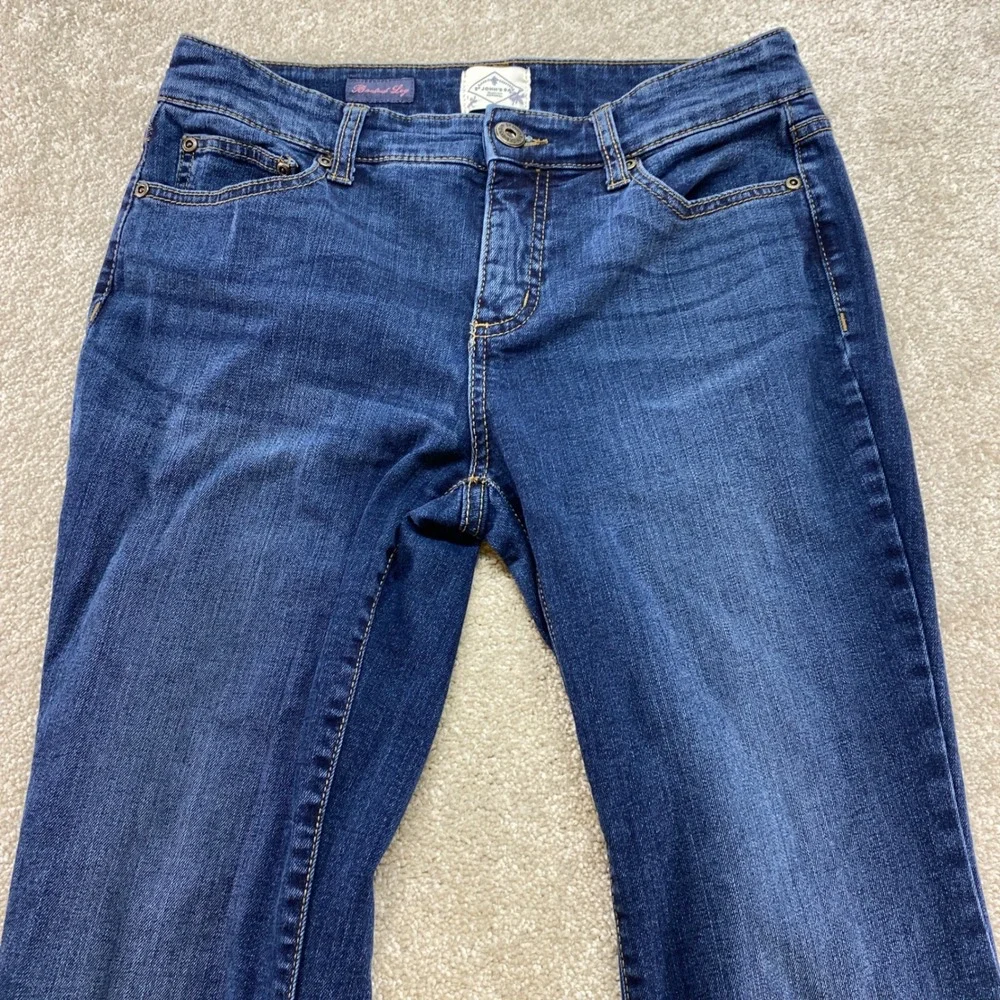 St. John's Bay Bootcut Jeans Womens 6P Blue Excellent Stretch Dark Wash Petite‎